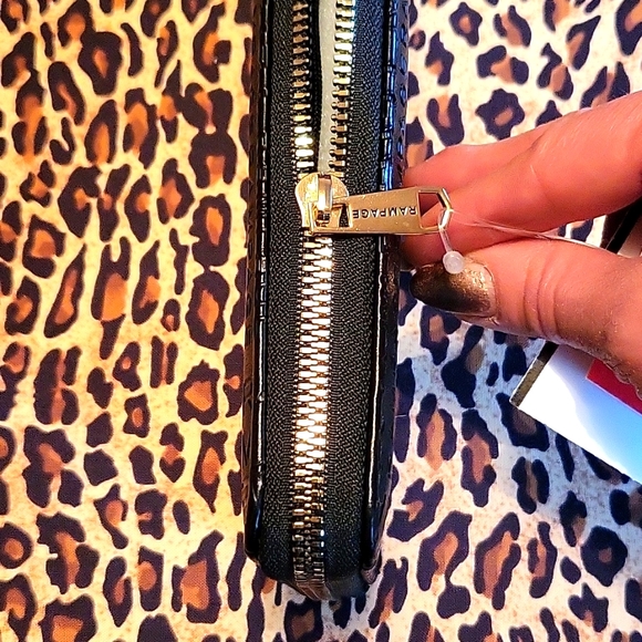 NEW Rampage Black Faux Leather Wallet, Gold Zip, Fits Your Phone! - Picture 6 of 11